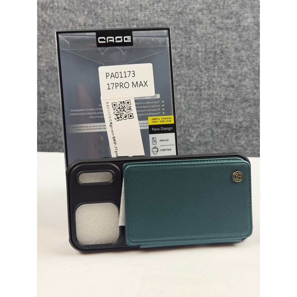 NWT CaseMe iPhone 17 Pro Max Wallet Case Teal Green Leather Magnetic Card Holder